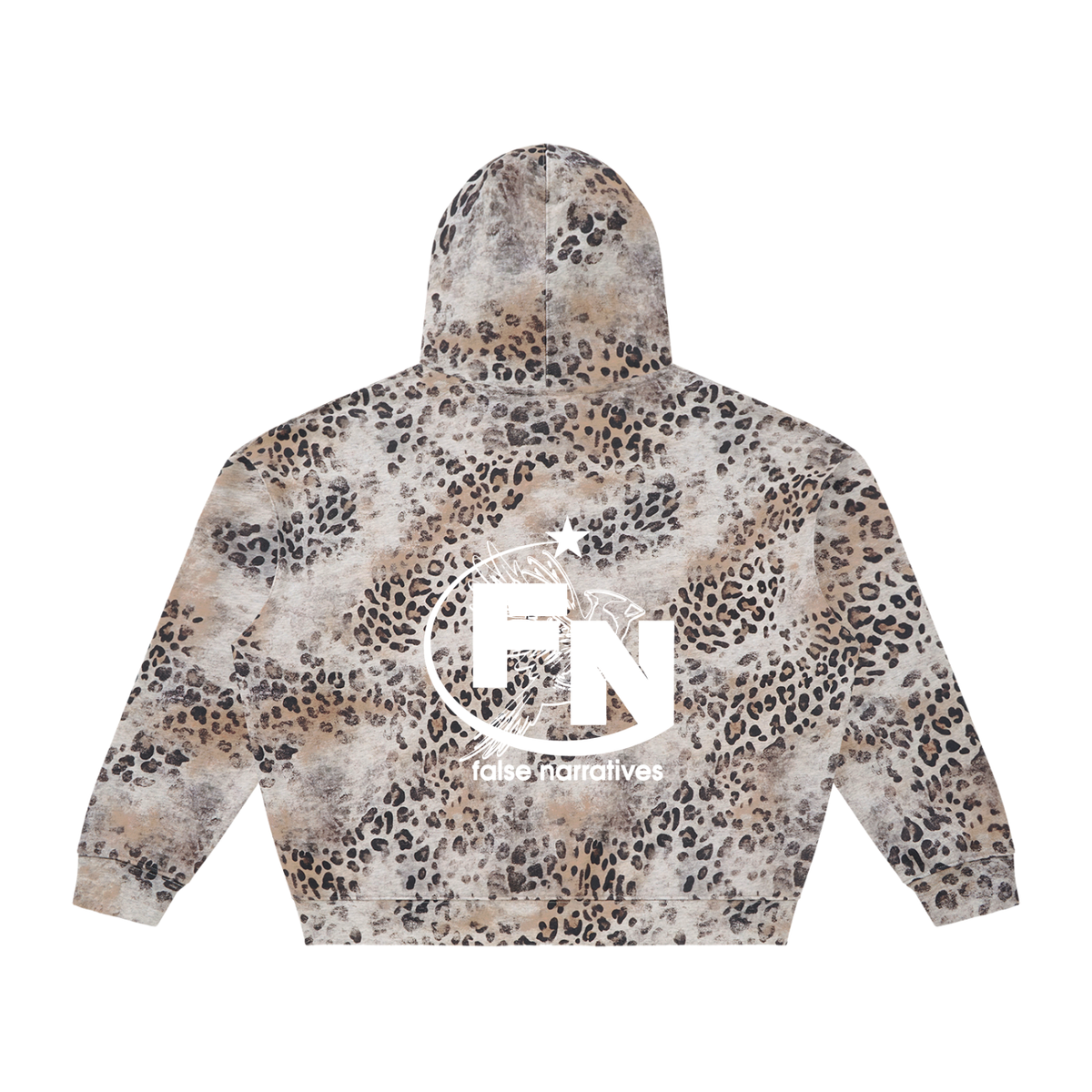 Unisex Vintage Wash Leopard Full Zip Hoodie