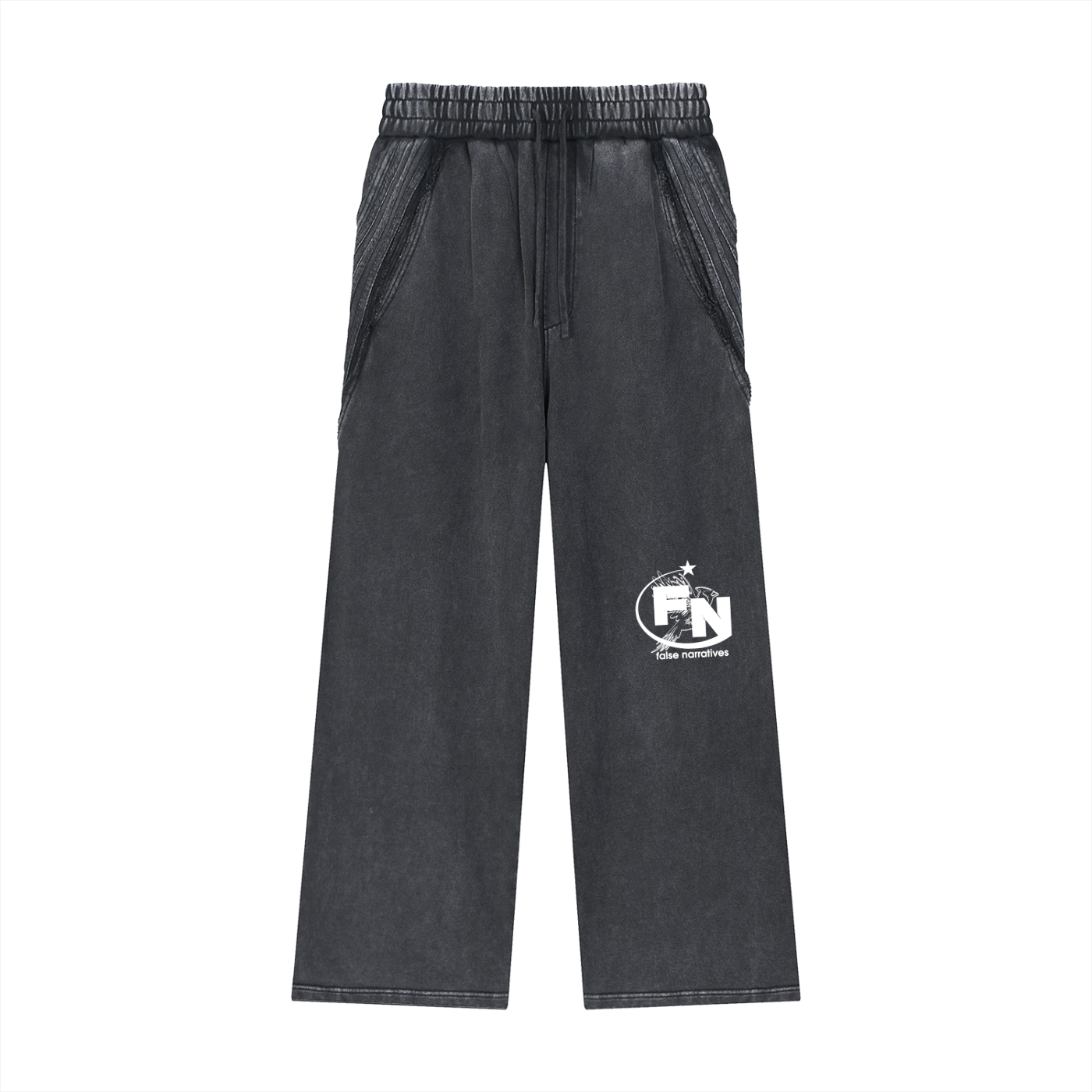Snow Washed Tape Raw Edge Sweatpants