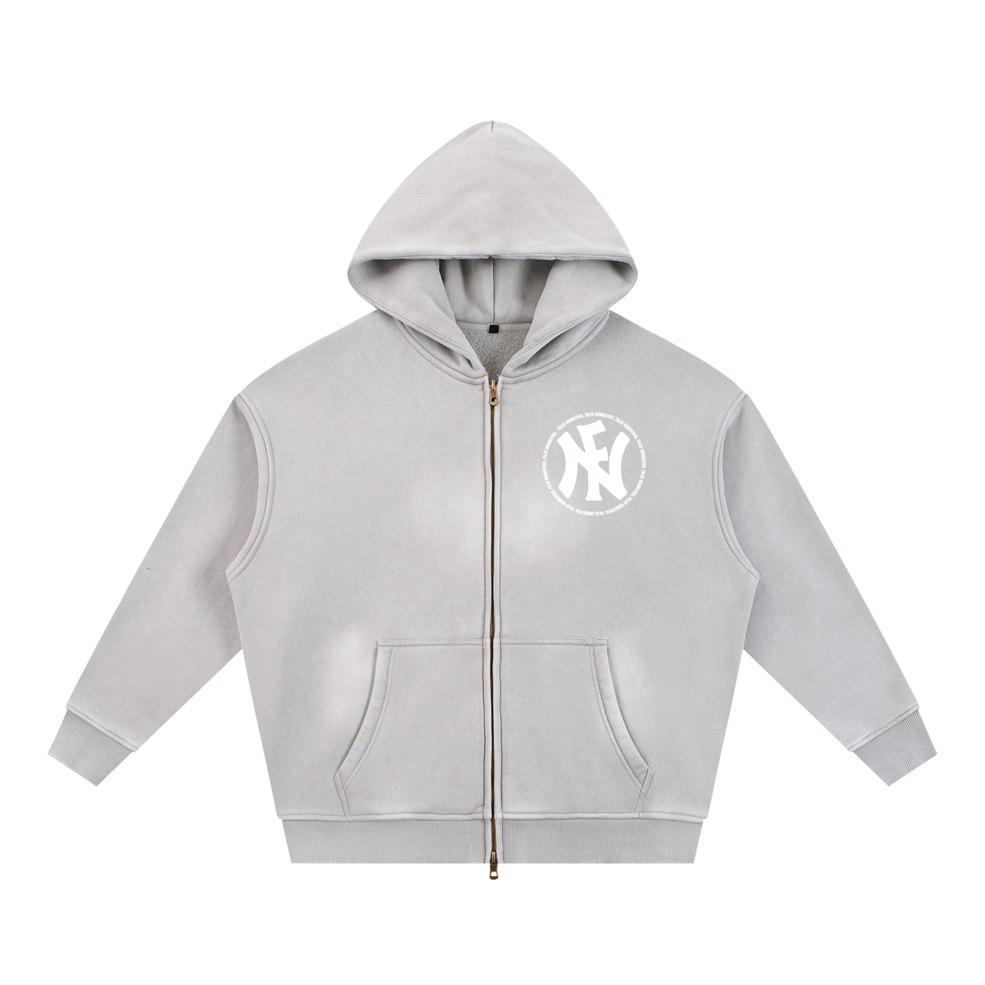 Sunfade Two-way Zipper Boxy Fleece Hoodie