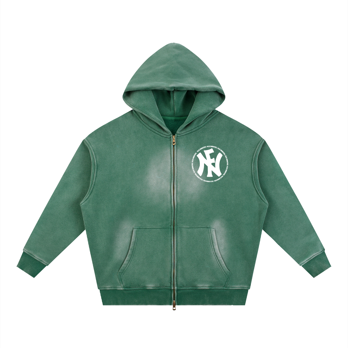 Sunfade Two-way Zipper Boxy Fleece Hoodie