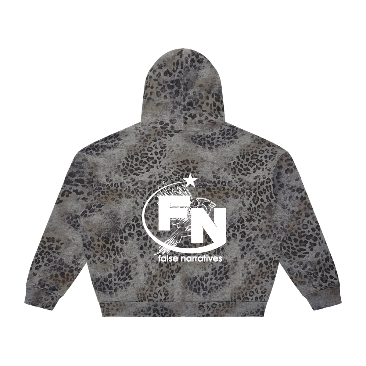 Unisex Vintage Wash Leopard Full Zip Hoodie