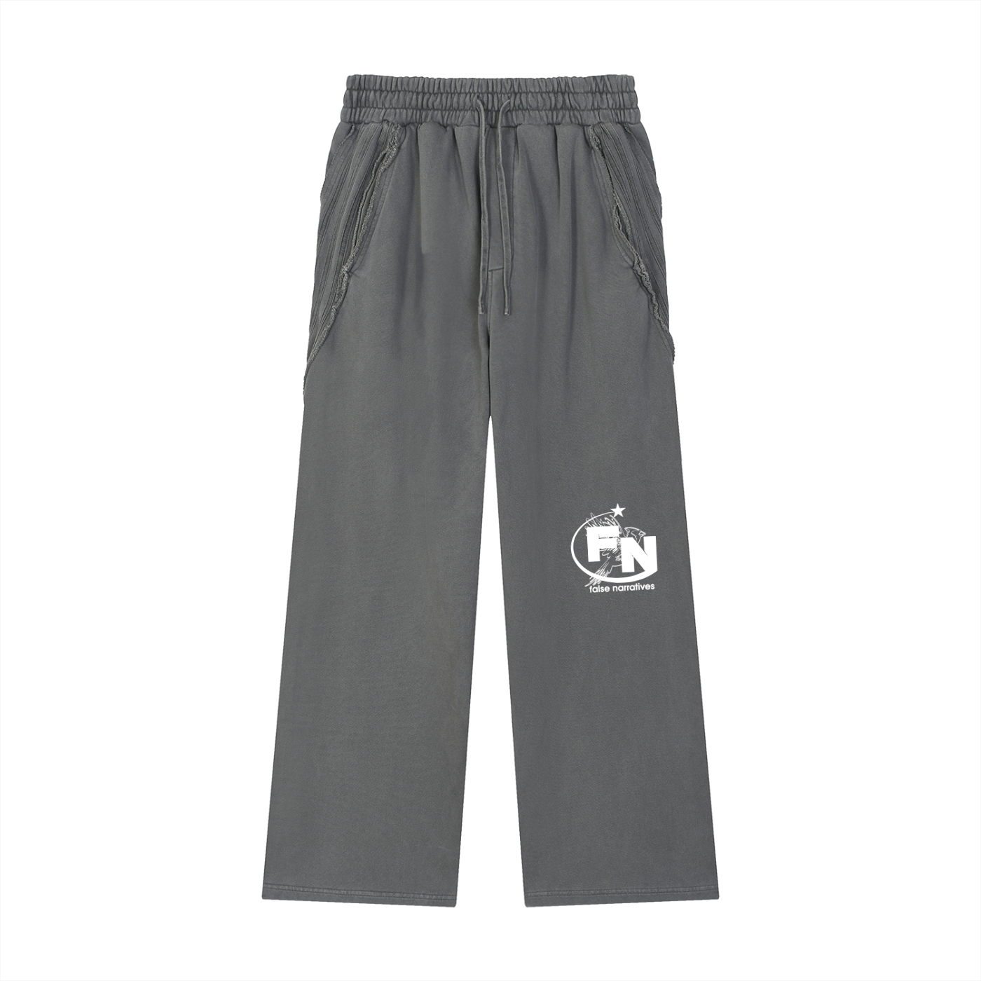 Snow Washed Tape Raw Edge Sweatpants