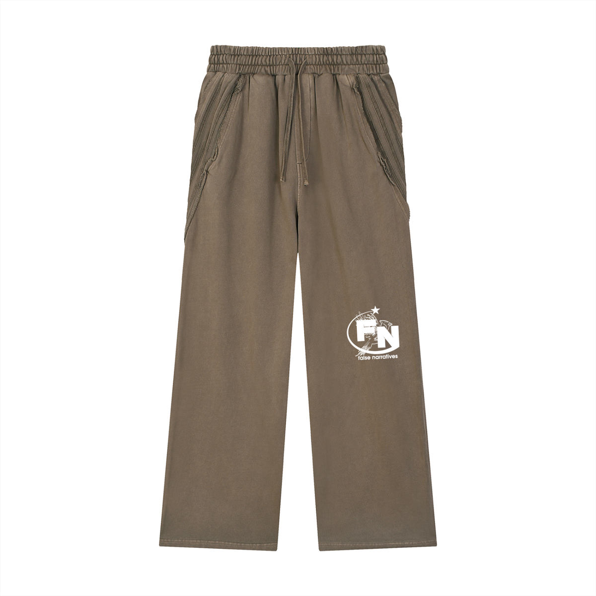 Snow Washed Tape Raw Edge Sweatpants